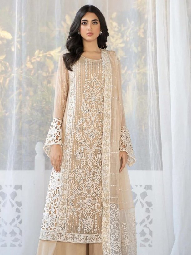 Maria b 3 Piece Embroidered Chiffon Suit | SF-EF24-67