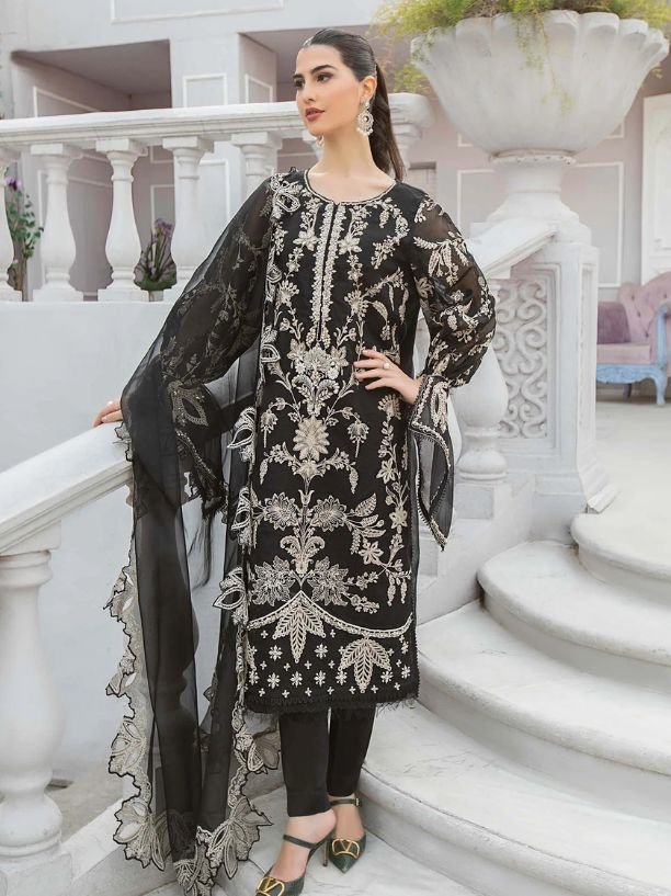 MARIA B 3 Piece Embroidered Suit